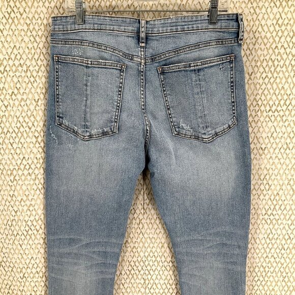 Rag & Bone Jeans Womans Size 32 Blue Light Wash Cate MidRise Shorty Skinny Denim - Picture 6 of 11